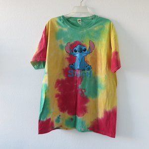 (#I) Stitch rainbow tie dye short sleeve t-shirt men's/Unisex Size XL